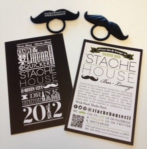 Stache House Grand Opening Flyer
